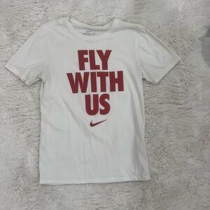 Nike Kids White Tee with Red Text
